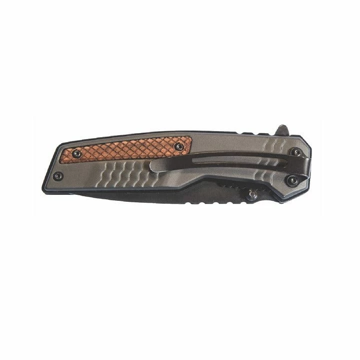 Smith and Wesson M and P Smith & Wesson Bodyguard Tanto Point Serrated Blade Grey/Wood Handle - 1085901 - Knives 3 Smith and Wesson M and P Smith & Wesson Bodyguard Tanto Point Serrated Blade Grey/Wood Handle - 1085901 - Knives - Image 3