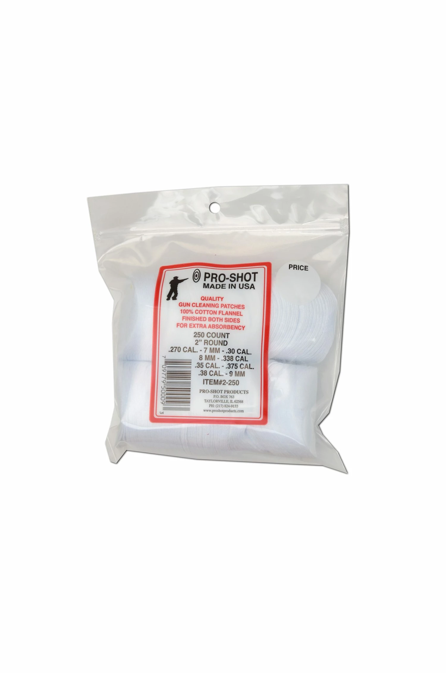 Pro-Shot Round 2 Inch Cleaning Patch .270-.38 Caliber 300 Count - 2-250 - Shooting Supplies 1 Pro-Shot Round 2 Inch Cleaning Patch .270-.38 Caliber 300 Count - 2-250 - Shooting Supplies