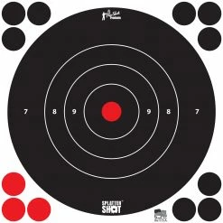 Pro-Shot SplatterShot 8 Inch White Bullseye Target - 6 Pack - 8B-WHTE-6PK - Shooting Supplies