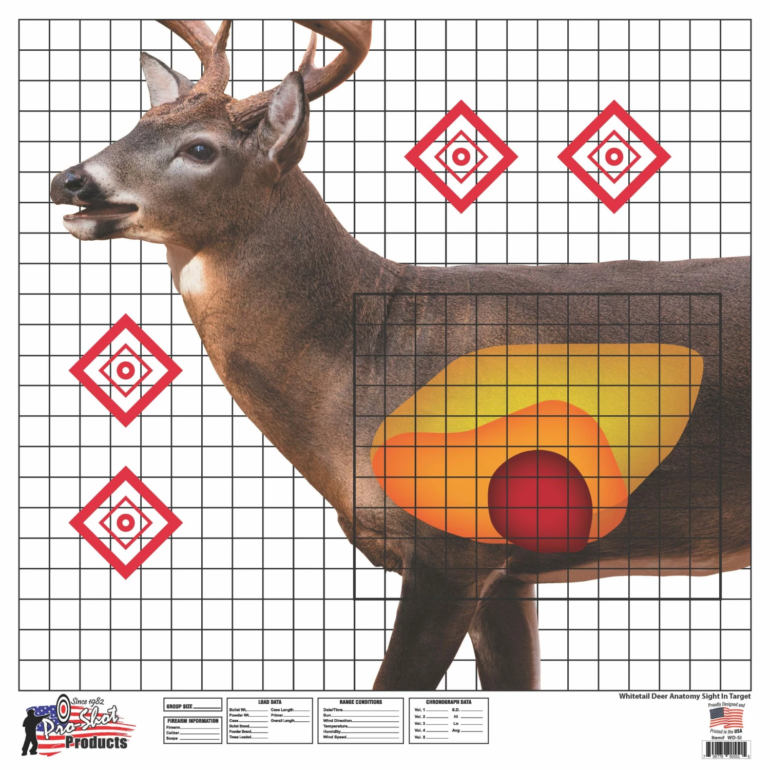 Pro-Shot Whitetail Deer Sight In Target - 25" x 25" - 5 Pack WDSI-5PK - Shooting Supplies 1 Pro-Shot Whitetail Deer Sight In Target - 25" x 25" - 5 Pack WDSI-5PK - Shooting Supplies