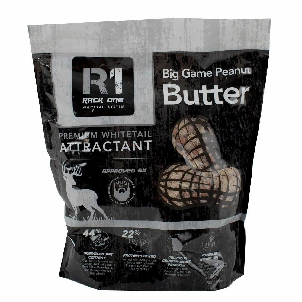 Rack One Big Game Peanut Butter 5 Pound Bag - Original - Premium Whitetail Attractant - G1004 - Scents & Scent Elimination 1 Rack One Big Game Peanut Butter 5 Pound Bag - Original - Premium Whitetail Attractant - G1004 - Scents & Scent Elimination