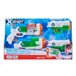 X-Shot Water Warfare Fast Fill 2 Micro and 2 Nano Pack by Zuru - 2878700027 - Backyard Play