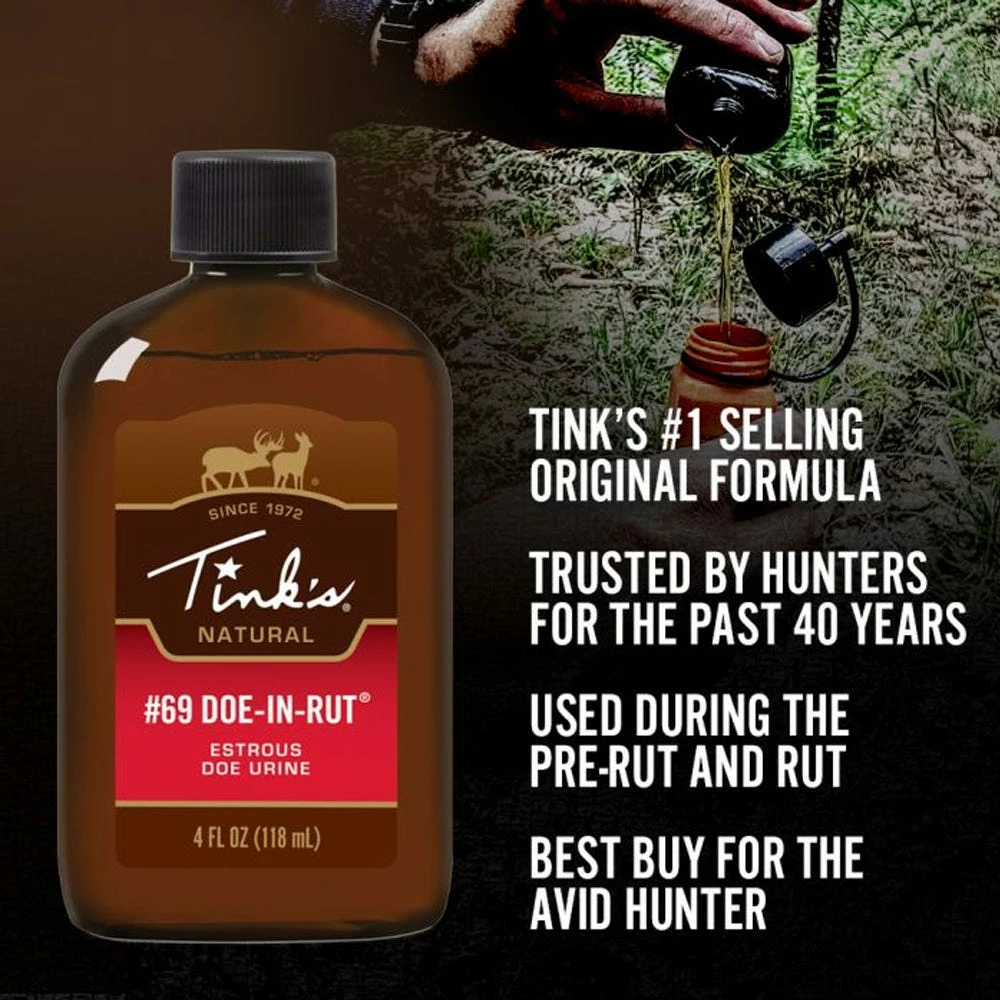 Tink's #69 Doe-in-Rut Buck Lure, 4 oz. - W6202 - Scents & Scent Elimination 4 Tink's #69 Doe-in-Rut Buck Lure, 4 oz. - W6202 - Scents & Scent Elimination - Image 4