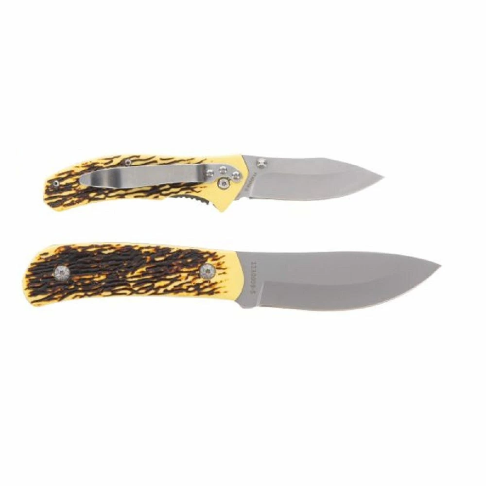 Uncle Henry Fixed and Folder Knife Combo Set with Staglon Handle - 12524410 - Knives 3 Uncle Henry Fixed and Folder Knife Combo Set with Staglon Handle - 12524410 - Knives - Image 3