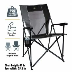 GCI Outdoor Eazy Chair XL, Black - 74510 - Camp Furniture -RG Sport Shop 784dd018fb3e002469ae9c519f3dcbed6a9baa76 32612045 4