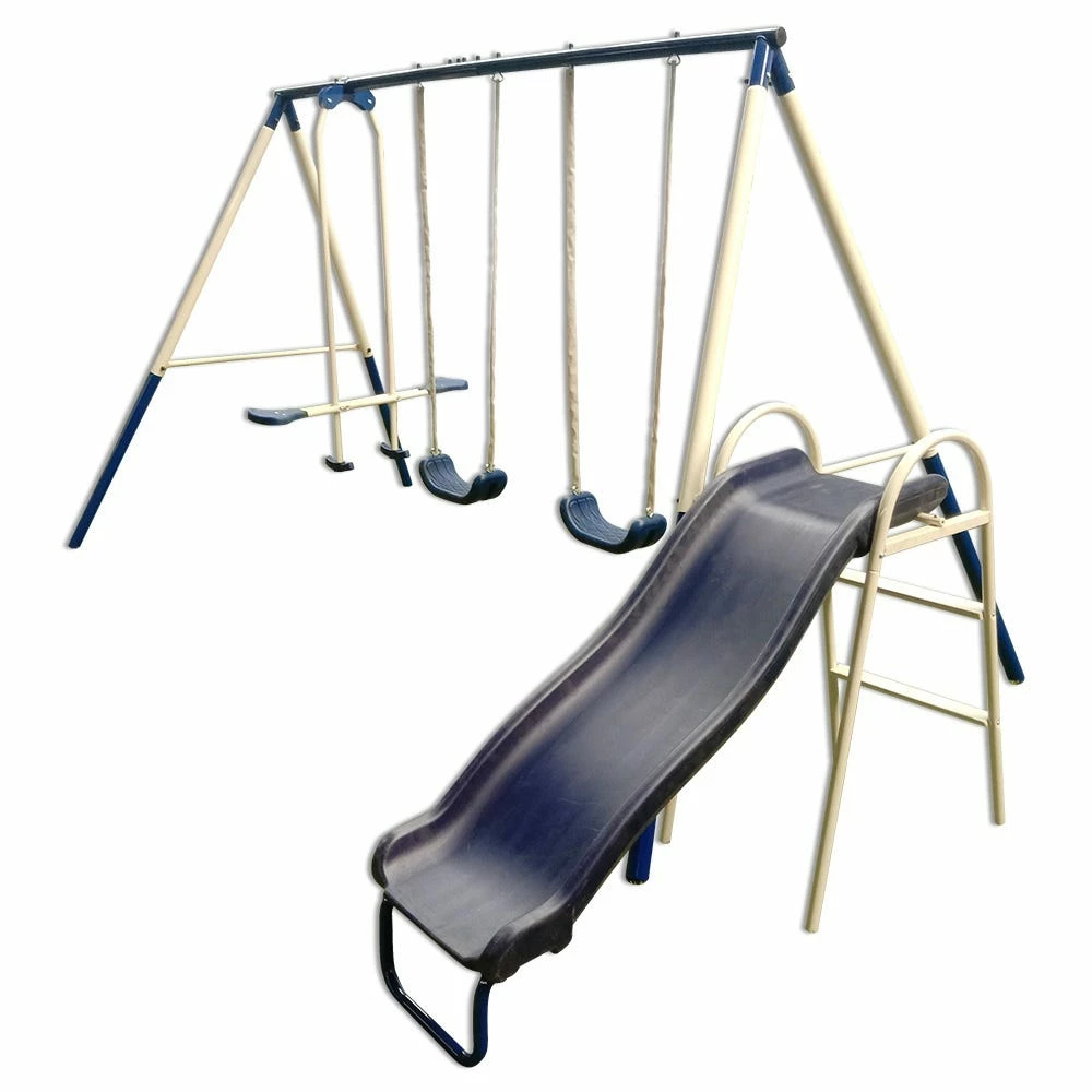 Various Brands 5 Station Swingset with Slide - JSW-5 - Backyard Play 2 Various Brands 5 Station Swingset with Slide - JSW-5 - Backyard Play - Image 2