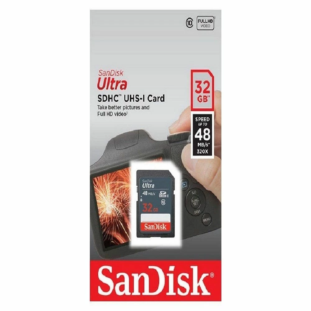 Sandisk 32GB Ultra SDHC/SDXC Memory Card SDSDUNB-032G-G - Trail Cameras 1 Sandisk 32GB Ultra SDHC/SDXC Memory Card SDSDUNB-032G-G - Trail Cameras