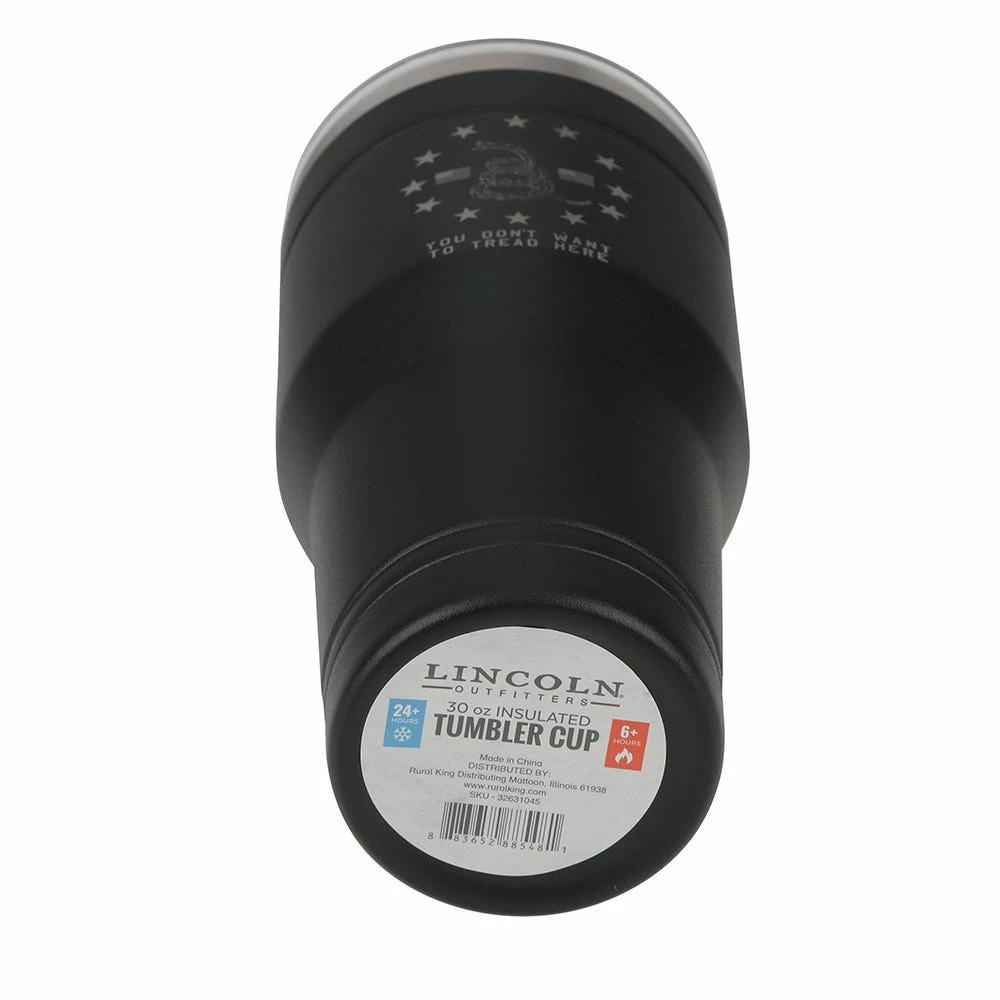 Lincoln Outfitters 30oz Tumbler Black Don't Tread On Me - 32631045 - Tumblers 2 Lincoln Outfitters 30oz Tumbler Black Don't Tread On Me - 32631045 - Tumblers - Image 2