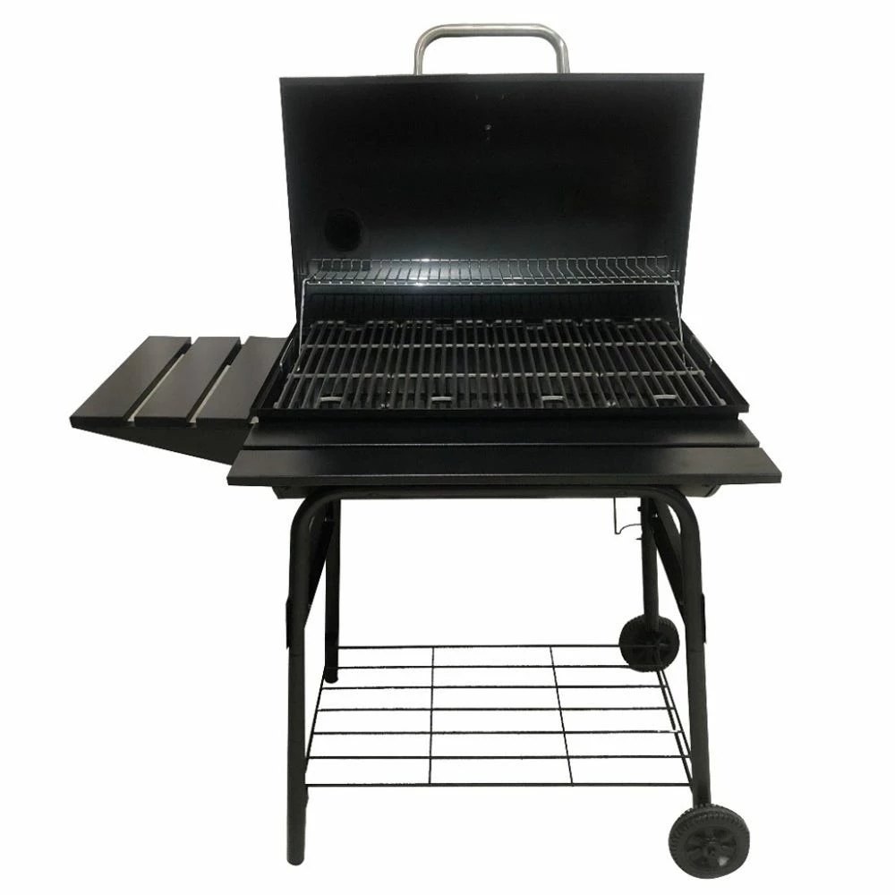 217 Grilling Company 217 Grilling Co. 30" Barrel Grill with Front & Side Shelf - CG2001301-GY - Charcoal Grill 2 217 Grilling Company 217 Grilling Co. 30" Barrel Grill with Front & Side Shelf - CG2001301-GY - Charcoal Grill - Image 2