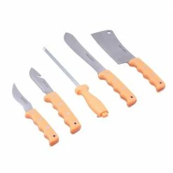 Various Brands 5 Piece Game Butcher Set Orange - 66230 - Knives