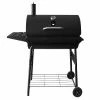217 Grilling Company 217 Grilling Co. 30" Barrel Grill with Front & Side Shelf - CG2001301-GY - Charcoal Grill